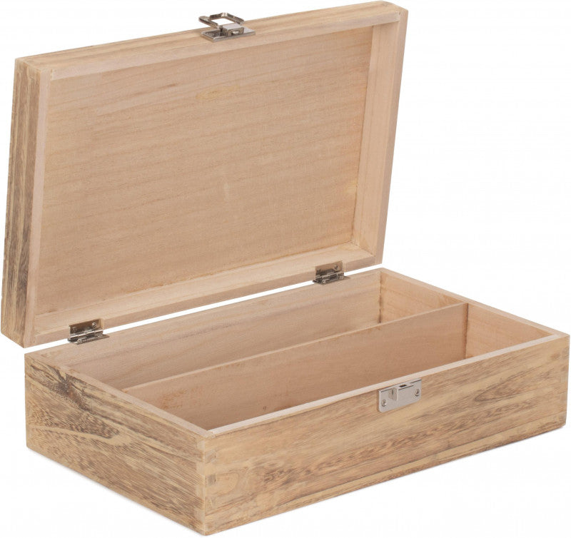 Two Bottle Oak Effect Wooden Box