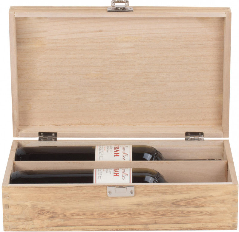 Two Bottle Oak Effect Wooden Box