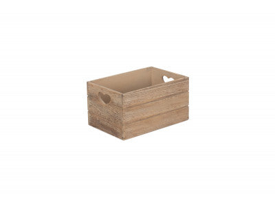 SMALL OAK EFFECT HEART CUT-OUT CRATE