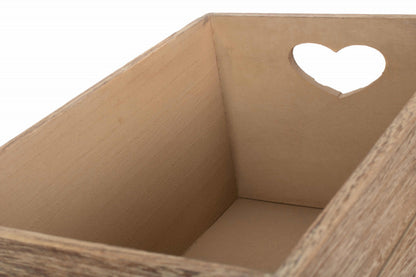 SMALL OAK EFFECT HEART CUT-OUT CRATE