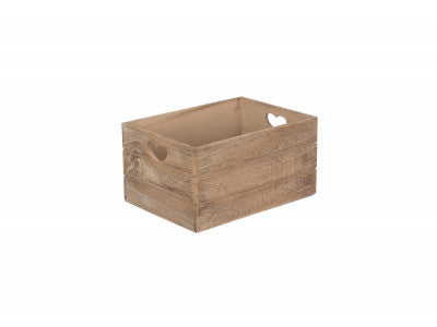 LARGE OAK EFFECT HEART CUT-OUT CRATE