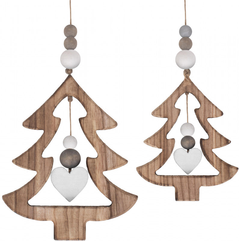 SET 2 HANGING CUT-OUT CHRISTMAS TREES