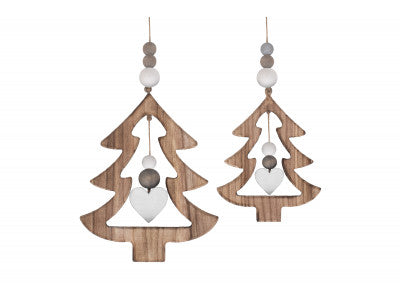 SET 2 HANGING CUT-OUT CHRISTMAS TREES