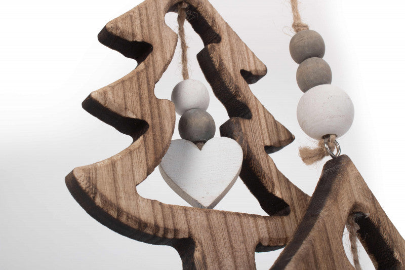 SET 2 HANGING CUT-OUT CHRISTMAS TREES