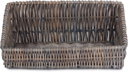 ANTIQUE WASH VERTICAL WEAVE DISPLAY BASKET