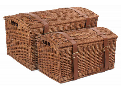 LIGHT STEAMED DOMED STORAGE HAMPER SET 2