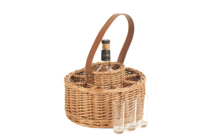 Round Whiskey Celebration Carrier with 8 glasses