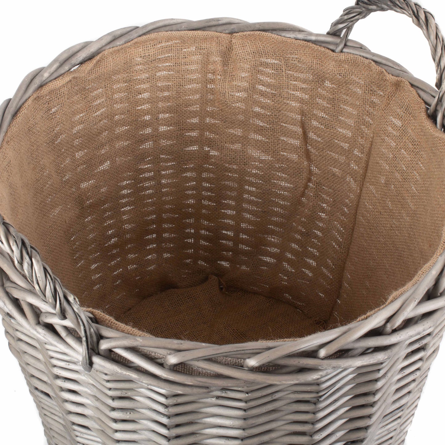 Extra Large Round Lined Wicker Log Basket