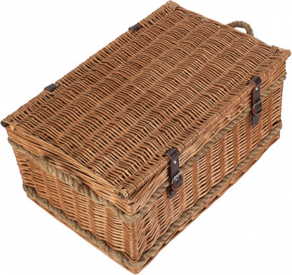 Rope Handled Green Tweed 6 Person Hamper