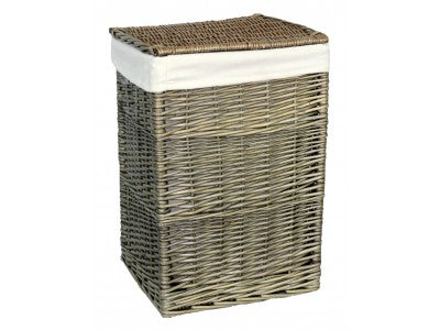 SMALL SQUARE LAUNDRY BASKET with WHITE LINING