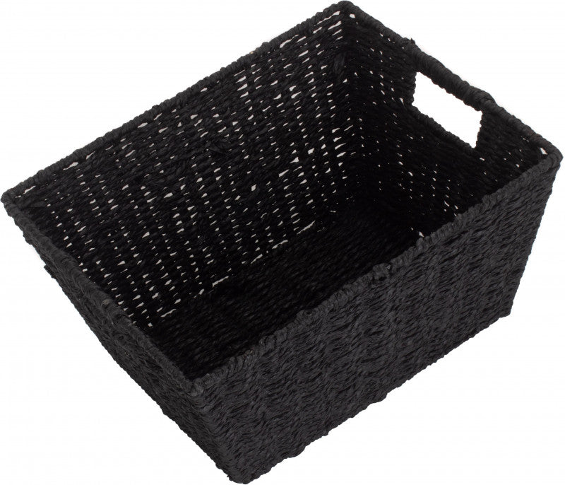 DEEP BLACK PAPER ROPE TRAY - SMALL