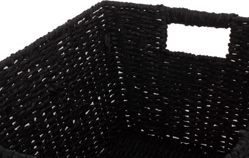 DEEP BLACK PAPER ROPE TRAY - SMALL