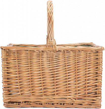 DELUXE BUTCHER'S BASKET with GREEN TWEED COOLER BAG