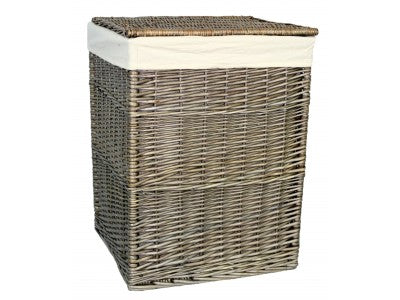 LARGE SQUARE LAUNDRY BASKET with WHITE LINING