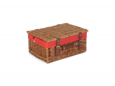 16" LIGHT STEAMED HAMPER with RED LINING