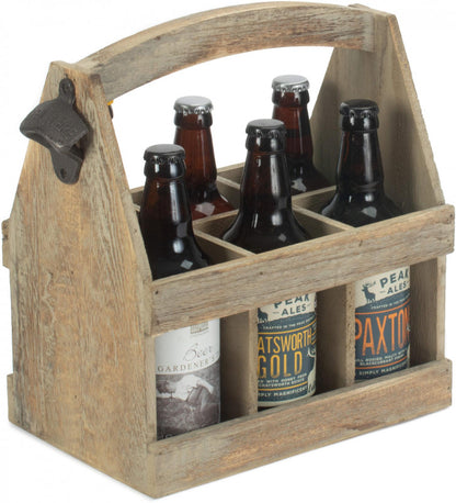 OAK EFFECT 6 BEER BOTTLE CARRIER