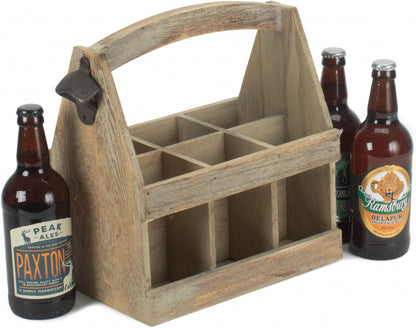 OAK EFFECT 6 BEER BOTTLE CARRIER