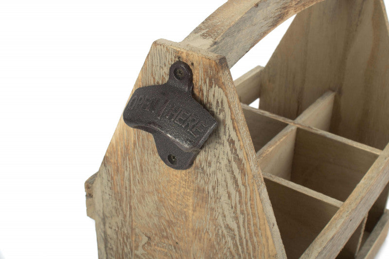 OAK EFFECT 6 BEER BOTTLE CARRIER