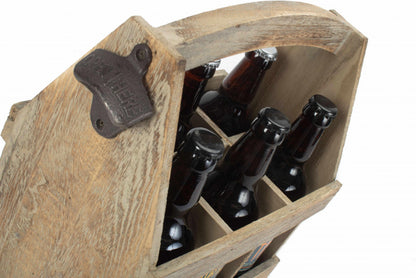 OAK EFFECT 6 BEER BOTTLE CARRIER