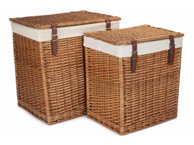 BOUTIQUE DOUBLE STEAMED STORAGE LAUNDRY HAMPER with LINING SET 2