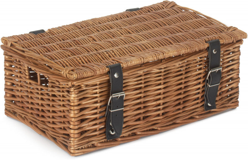 14 inch EMPTY WICKER HAMPER BASKET - DOUBLE STEAMED - UNLINED