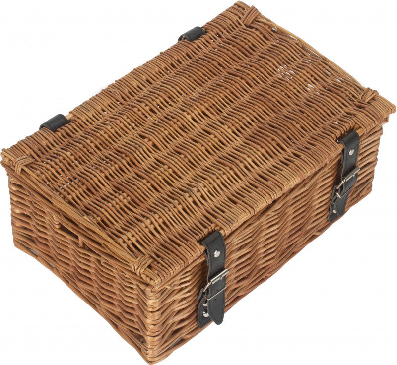 14 inch EMPTY WICKER HAMPER BASKET - DOUBLE STEAMED - UNLINED