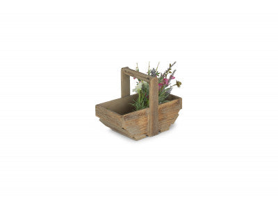 SMALL OAK EFFECT WOODEN TRUG