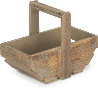 SMALL OAK EFFECT WOODEN TRUG