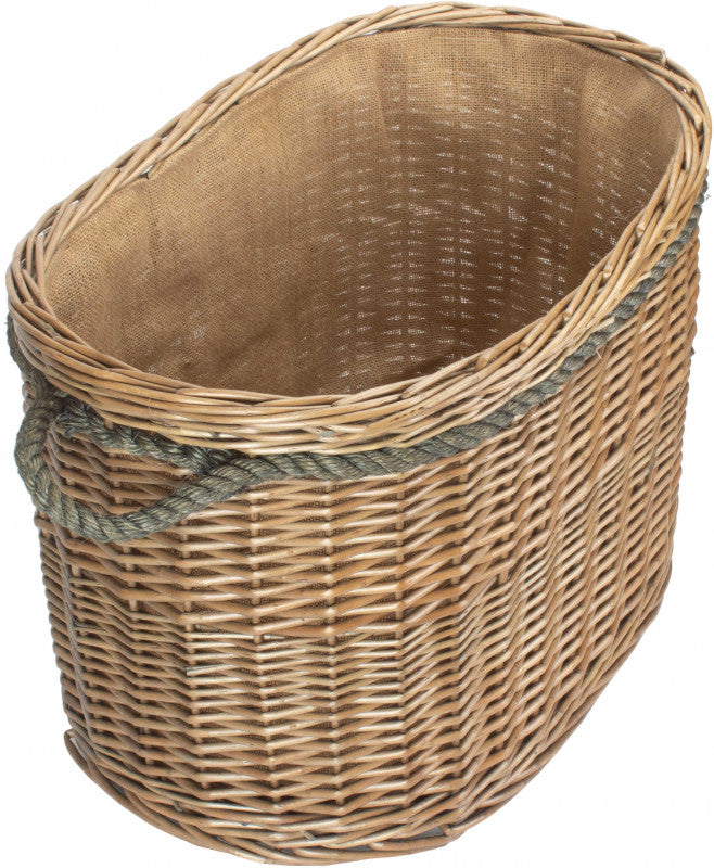 Large Oval Rope Handled Log Basket