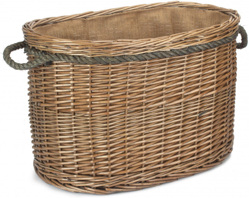 Large Oval Rope Handled Log Basket