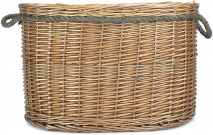 Large Oval Rope Handled Log Basket