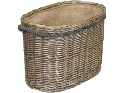 MEDIUM OVAL ROPE HANDLED LOG BASKET