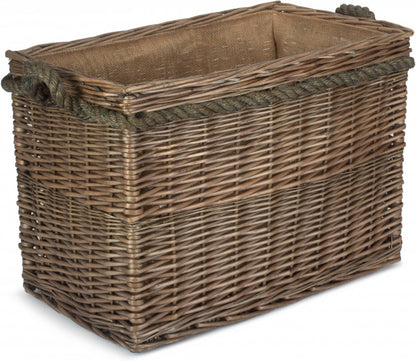 Medium Rectangular Rope Handled Log Basket