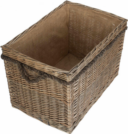 Large Rectangular Rope Handled Log Basket