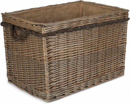 Large Rectangular Rope Handled Log Basket