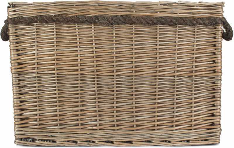 Large Rectangular Rope Handled Log Basket