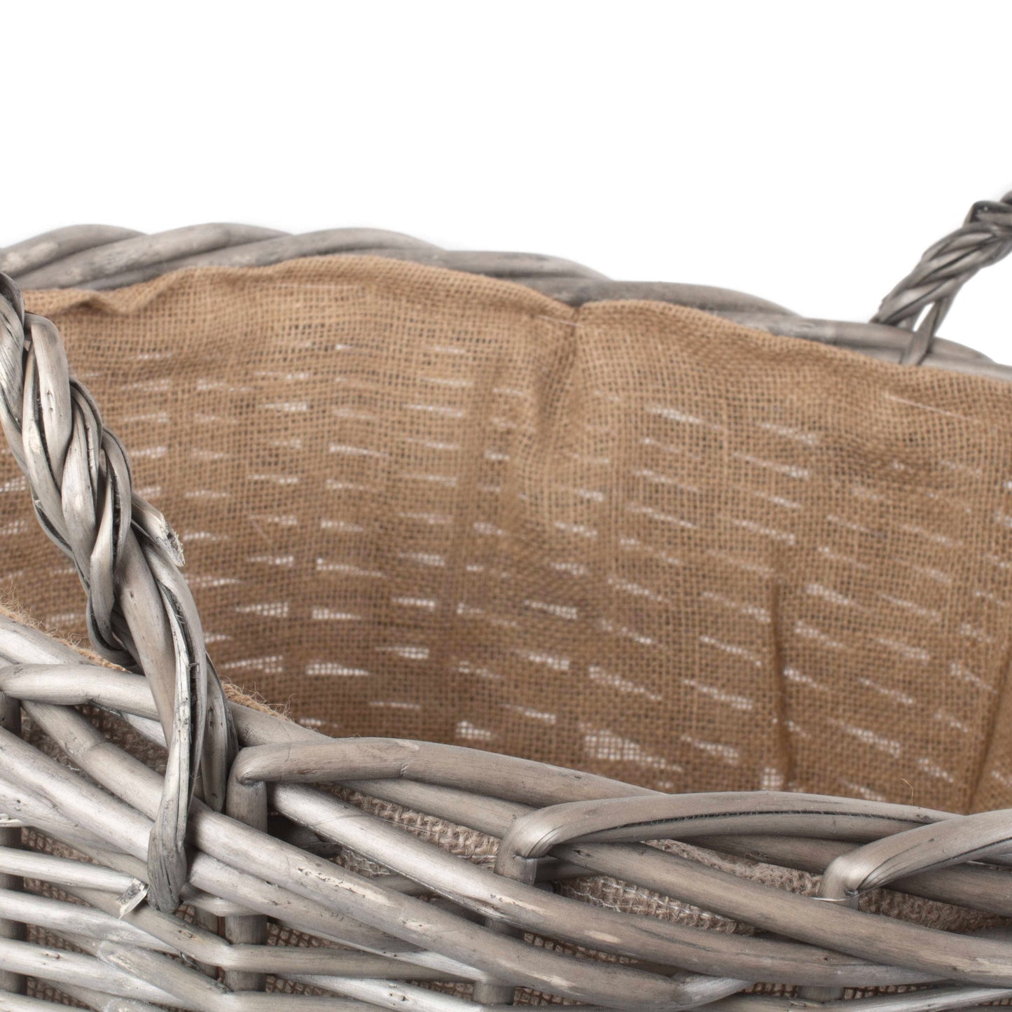 Extra Large Round Lined Wicker Log Basket - WITH LOGS