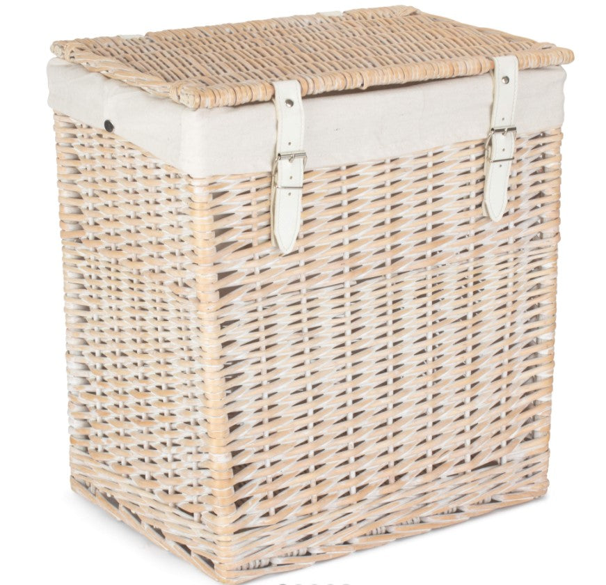 Size 2 - Boutique Whitewash Storage Laundry Hamper with Lining