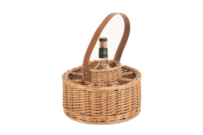 Round Whiskey Celebration Carrier with 8 glasses