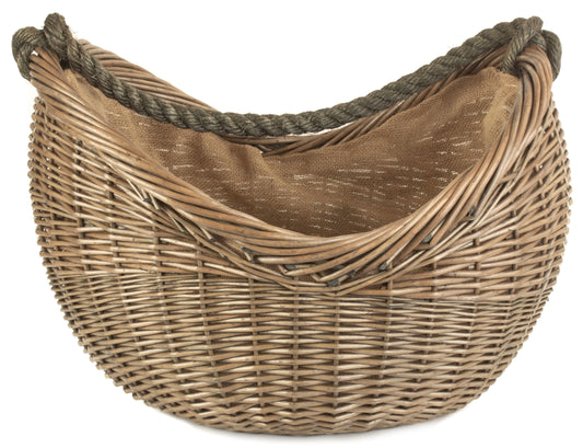 Antique Wash Rope Handled Carrying Log Basket