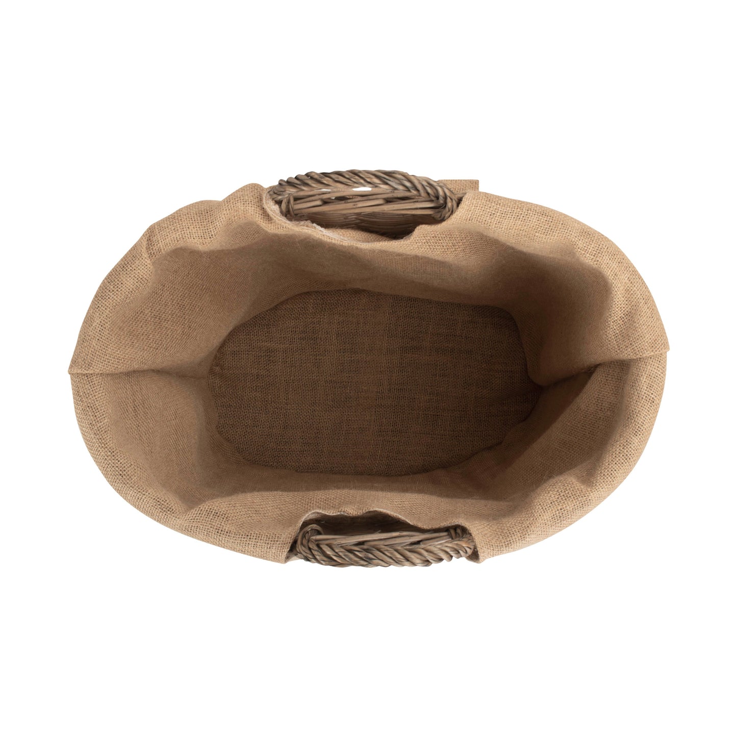 Oval Log basket with handles