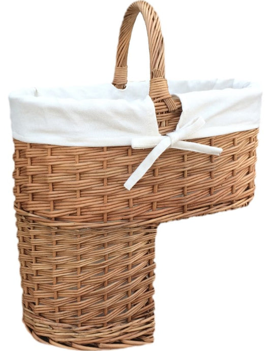 Double Steamed Willow Stair Basket with White Lining