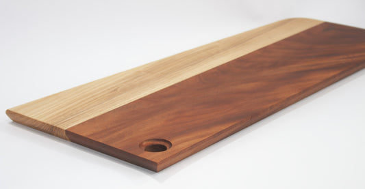 Large Hand Made Solid Wood Brazilian Meranti and Ash Baguette Board