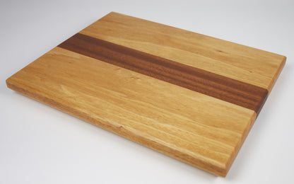 Large Solid Wood with Inlay Stripe Two Tone Chopping Board