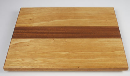 Large Solid Wood with Inlay Stripe Two Tone Chopping Board