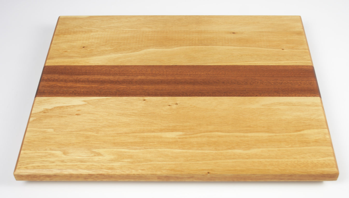 Large Solid Wood with Inlay Stripe Two Tone Chopping Board