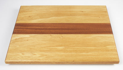 Large Solid Wood with Inlay Stripe Two Tone Chopping Board