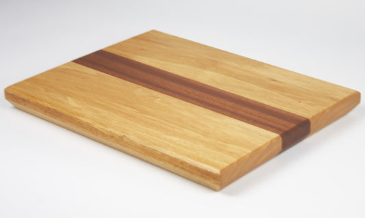 Large Solid Wood with Inlay Stripe Two Tone Chopping Board