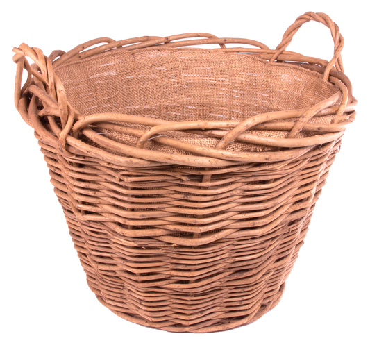 Wild Willow Log Basket - Hessian Lined - Medium (L001WL)