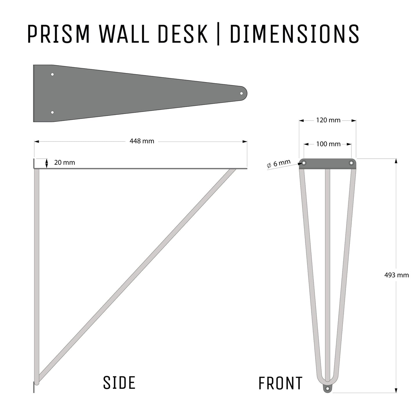 Prism Wall Desk Brackets